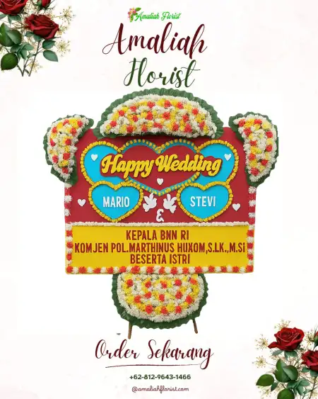 Papan Bunga Pernikahan Suka Raja